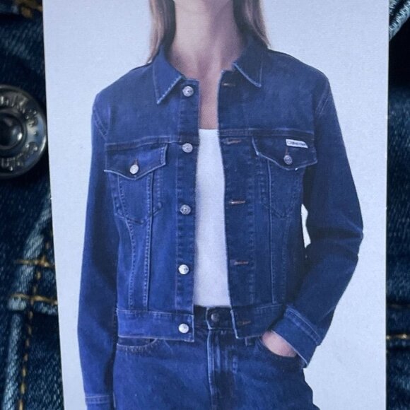Calvin Klein Womens Denim Jacket XL Blue Button-Down Front Classic Fit d0587 - Picture 1 of 7